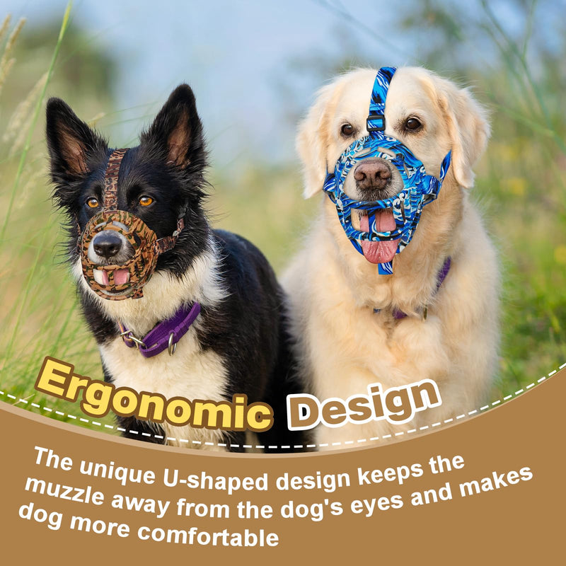 Dog Muzzle to Prevent Biting, Basket Muzzles for Large Medium Small Dogs Allows Panting Drinking Anti Chewing, Perfect for Grooming Trimming Training and Aggressive Reactive Dogss (Brown, Size 5) Brown
