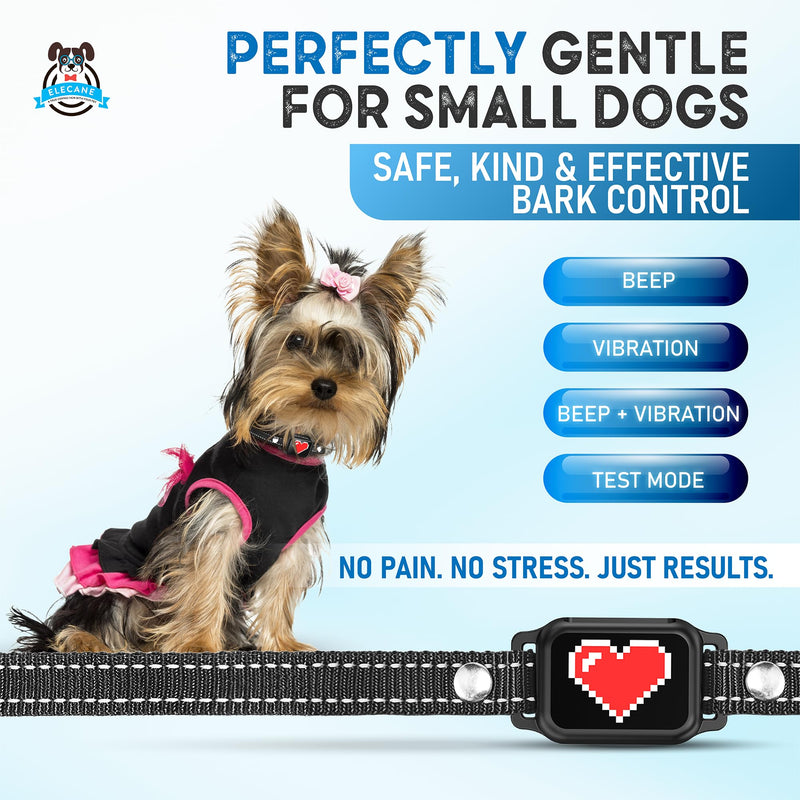 Bark Collar for Small Dogs 5-15 lbs with Magnetic Charging – No Shock, 3 Beep & Vibration Modes, 5 Sensitivity Levels – Humane Stop Anti-Barking Device – Dog Training Bark Collar (Black/Red Heart) Black/Red Heart - PawsPlanet Australia