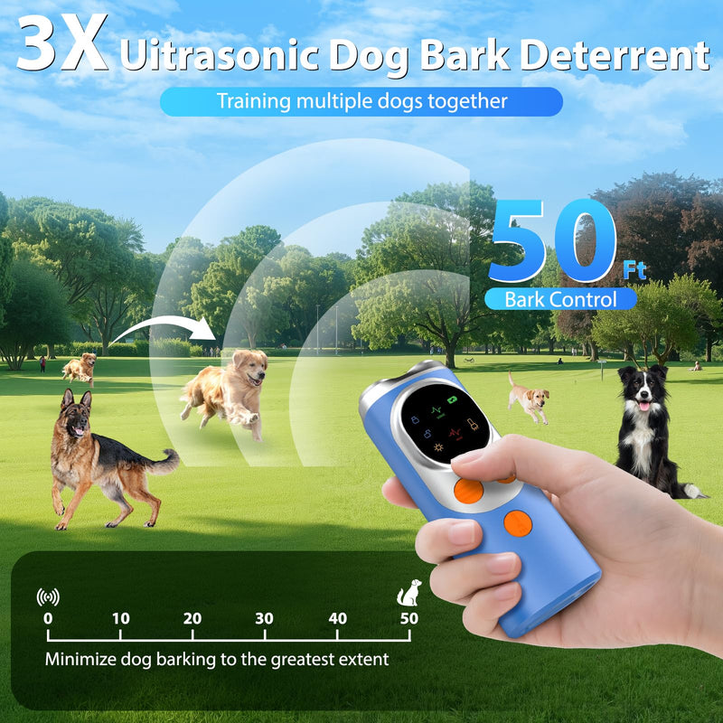 Dog Bark Deterrent Device – 3 Ultrasonic Anti Barking Device for Dogs, Stops Neighbor’s Dog Barking, 50 FT Range Dog Barking Control Devices, Stops Bad Behavior for Dogs Indoor Outdoor Trainning Tools - PawsPlanet Australia