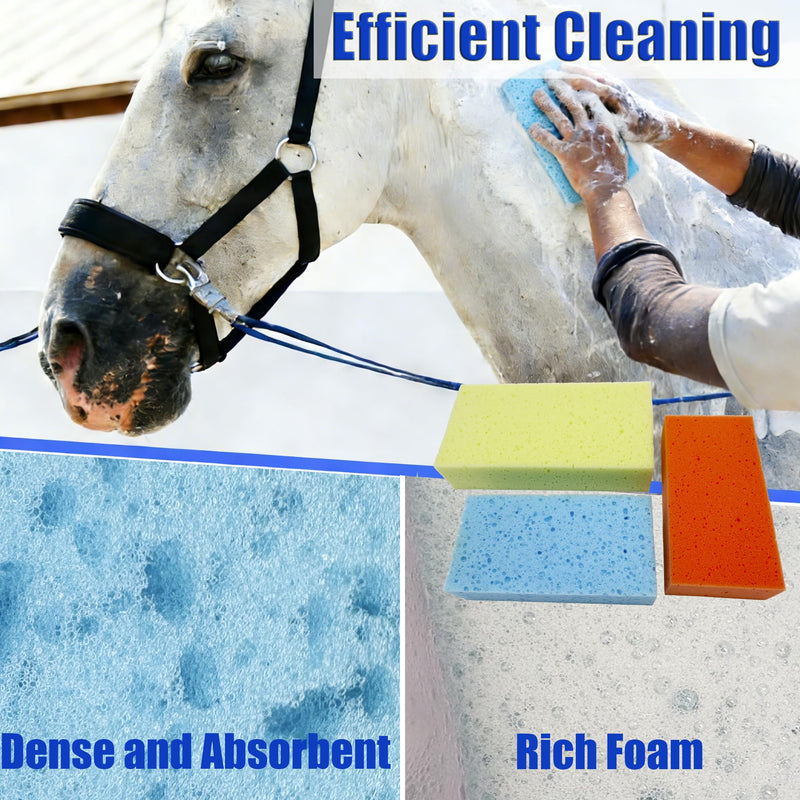 Large Soft Horse Groomer Sponge for Horse Grooming Bathing 3 Pcs