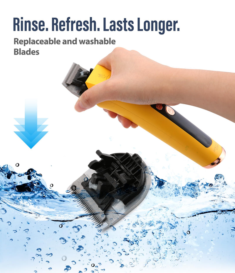Professional Dog Grooming Clippers with 12H Runtime & Replaceable 440C Blade, 3-Speed Low Noise Electric Dog Shaver for Thick, Matted, Curly Hair, Cordless Clipper for Groomer & Home Use, Black Clipper+10FC Blade - PawsPlanet Australia