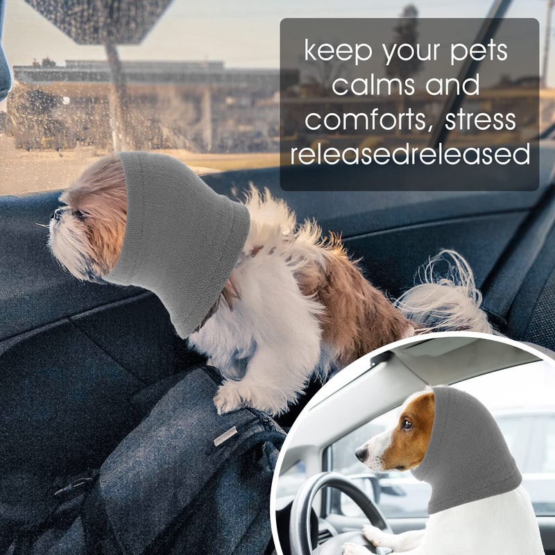Cobee Dog Snood for Neck & Ears Warmer, Pet Earmuff for Comfort & Anti-anxiety Bathing, Grooming & Noise Reduction, Calming Pet Snood Ear Covers (S Size, Gray) S Size, Gray