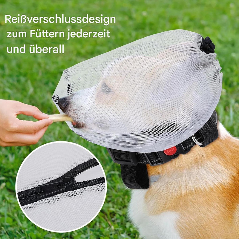 Dog Face Protection, Portable Dog Head Safety Net with Mouth Zip, Hooded Net, Pet Accessories for Small Dog Breeds such as Chihuahuas and Dachshunds, Outdoor, Adventure, Hiking