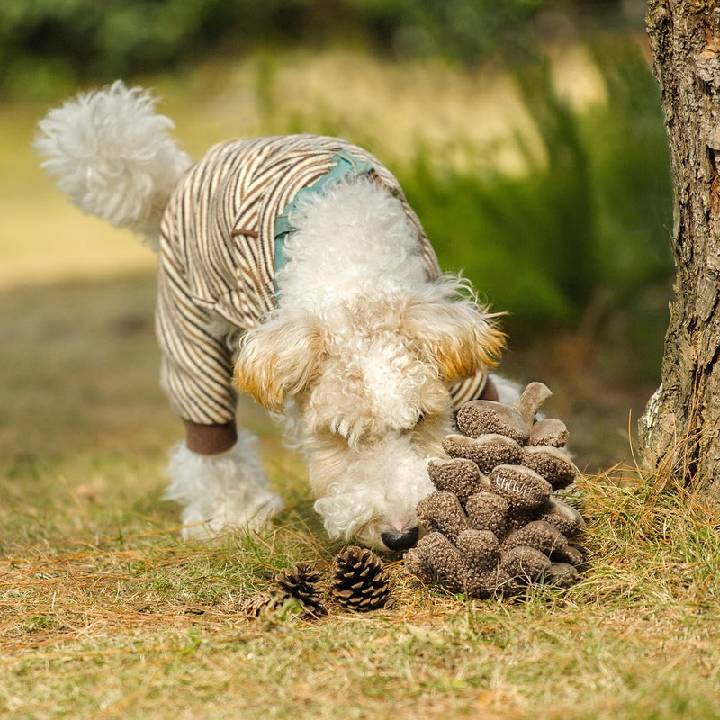 Interactive Pinecone Shaped Dog Toy, Enrichment Squeaky Snuffle Dog Toy, Cute Dog Puzzle Toy, Durable Plush Dog for Small and Medium Dogs - PawsPlanet Australia
