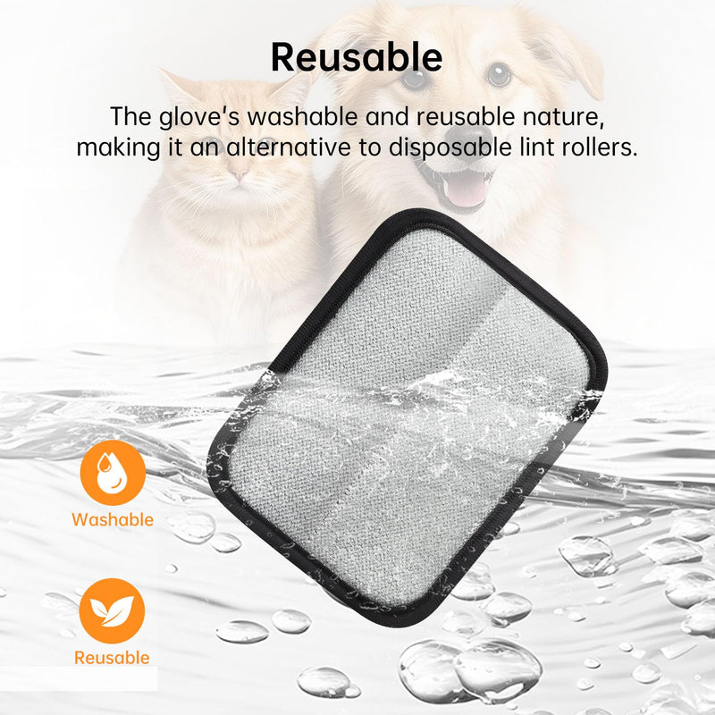 2 Pcs Static Pet Hair Removal Gloves, Reusable Electrostatic Pet Cat Dog Hair Remover Grooming Gloves Brush Tool for Couch, Furniture, Carpet, Car Seat 2 Pack Black - PawsPlanet Australia