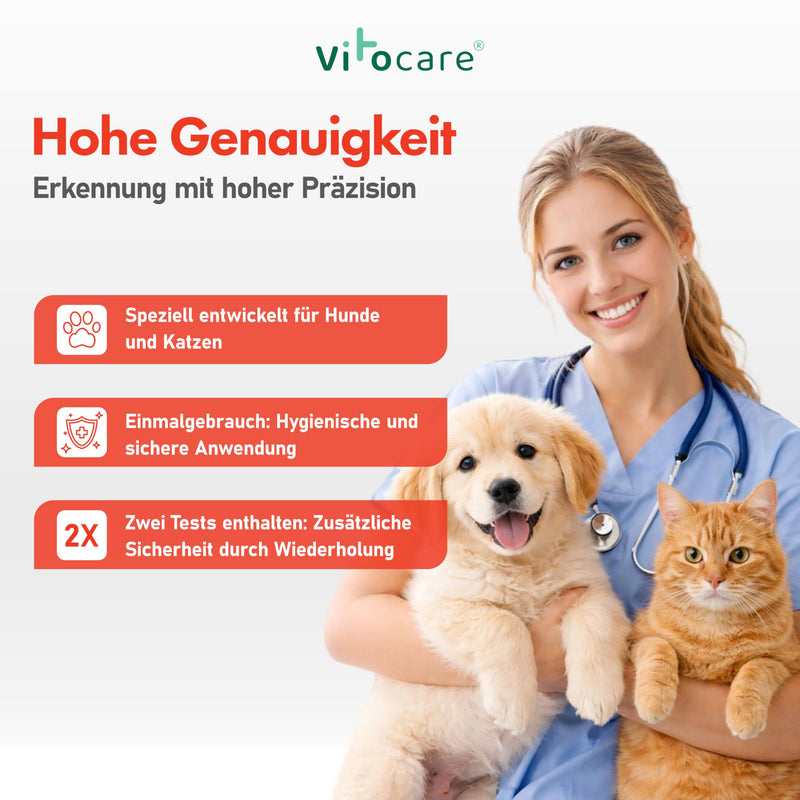 AQUANEXO Giardia Test for Dog & Cat - Set of 2 for Home - Can be Used in 10 Minutes - Hygienic, Simple, No Prior Knowledge - Includes Complete Test Kit - Vitocare