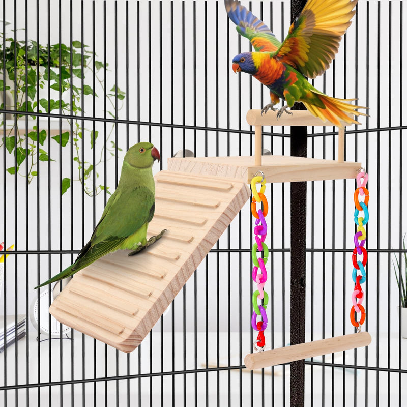 Kyouki Bird Perch Bird Cage Accessories Platform Swing - for Parrot,Parakeet,Budgies, Cockatiels, Lovebirds, Pacific Parrotlets,Chinchilla, Hamster - Sturdy Play Gym Exercise Stand - PawsPlanet Australia