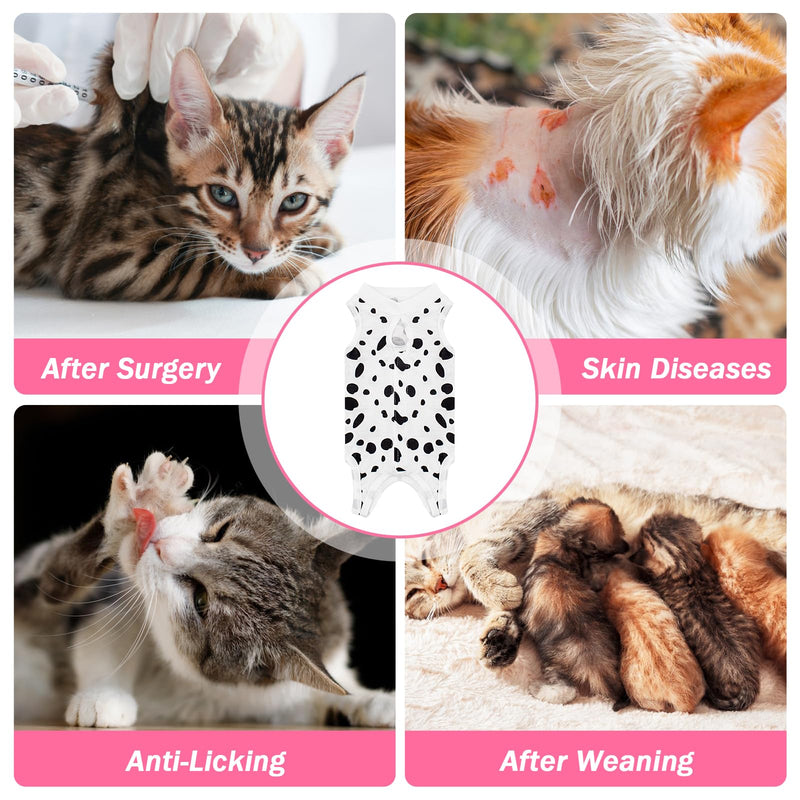 Cat Recovery Suit, Cats Onesie for Cats After Surgery Female Kitten Surgery Suit for Surgical Abdominal Wounds, Cute Cat Spay Recovery Suit Cone of Shame Alternative Anti Licking Cow Large