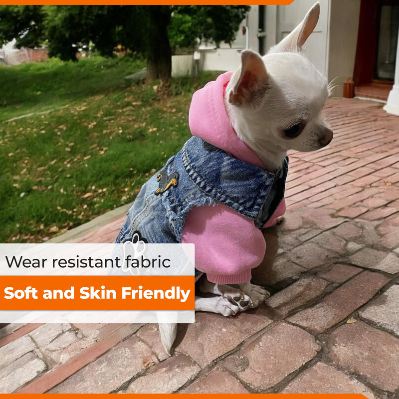 Dog Jean Jacket - Cute Dog Outfits for Small & Medium Pets - Light & Breathable Denim Vest - Stylish Denim Cat Jacket Unique Designs - Easy to Wear & Take Off-Cool Puppy Clothes (X-Small) X-Small - PawsPlanet Australia