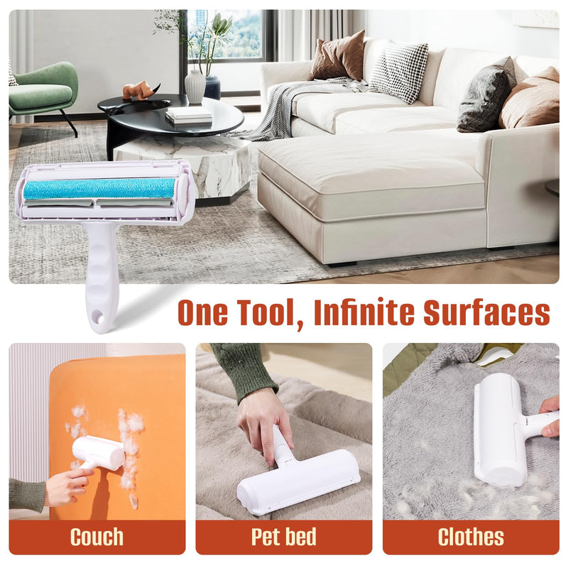 Pet Hair Removal Roller - Reusable Cat and Dog Fur Remover Lint Roller for Carpet, Couch, Furniture, Car Seat, Bedding and Clothing - Portable and Multi-Surface Pet Hair Removal Tool - PawsPlanet Australia
