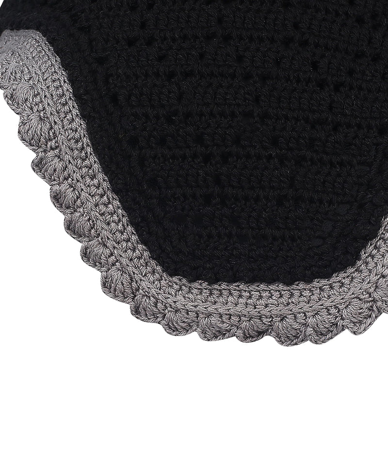 Diamond Ear Bonnet with Sound Resistant and Soft Stretchable Lycra Ears (Large: (Horizontal) A: 34cm, (Vertical) B: 42cm, Black-Grey) Large: (x-axis) A: 34cm, (y-axis) B: 42cm