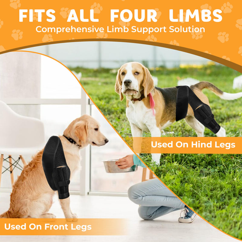 New Dog Knee Brace for Luxating Patella, ACL or Cruciate Ligament Injury Recovery, Osteoarthritis, Hip Dysplasia, or Arthritis Pain Relief, Flexible Spring Support (Large) Large