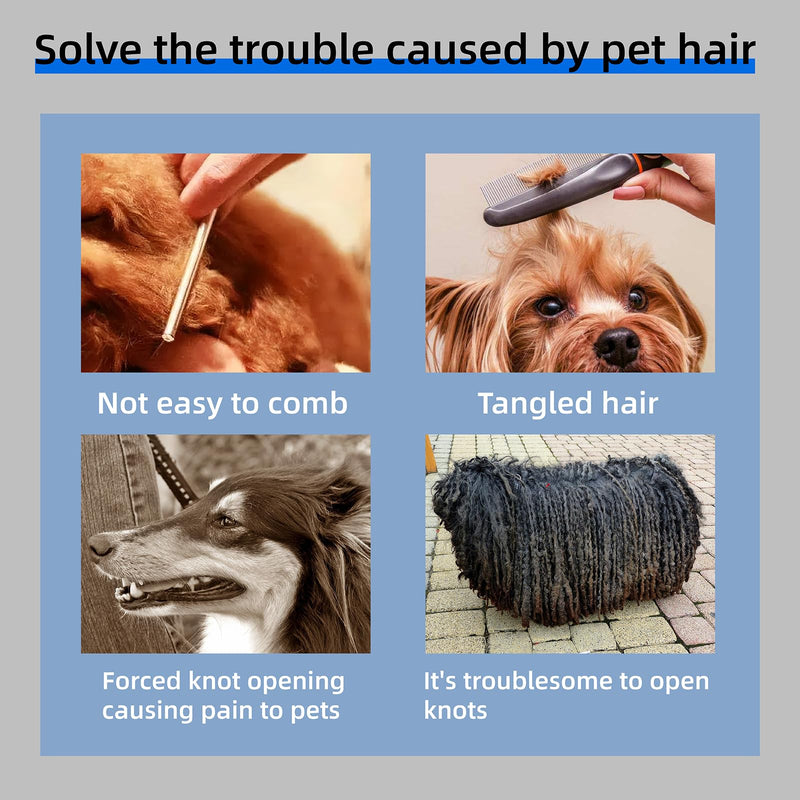 2 Pcs Knotting Comb for Cats Dogs, Pet Dog Shedding Brush, Pet Grooming Supplies for Removing Tangled and Grooming Loose Knotted Hair Black 2pc - PawsPlanet Australia