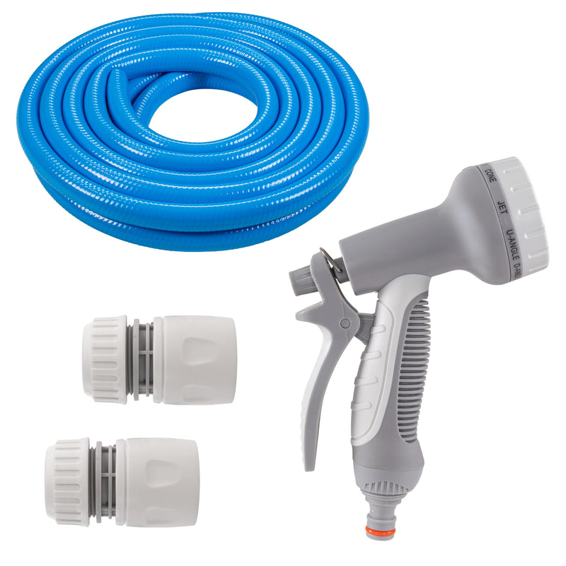Dog Outdoor Washing/Grooming Set with Universal Garden tap Fittings,Flexible 4 Layer Quality Hose with Multi Pattern Trigger Spray Gun (3m) 3m - PawsPlanet Australia