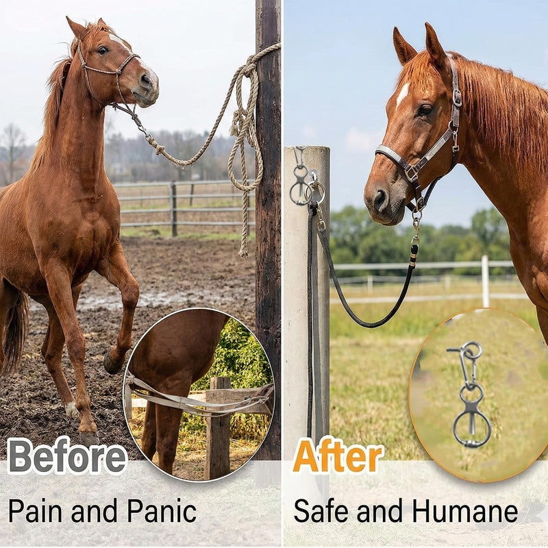 Rmotdb1pcs Horse Tie Ring, Heavy Duty Stainless Steel Tie Ring Horse Training Equipment with Eye Bolt,Quick snap,Humane and Safe Tie Way - PawsPlanet Australia
