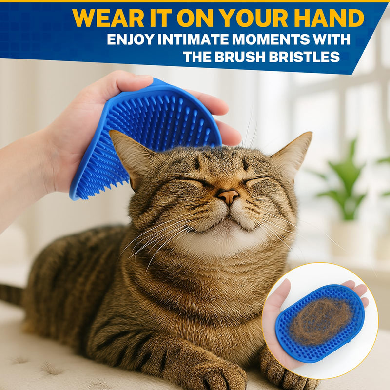 5PCS Pet Cat Grooming Brush, Adjustable Silicone Grooming Brush, Cat Self-service Scratcher, Silicone Grooming Belt Pad, Suitable For Cats (Self-service And Handheld) - PawsPlanet Australia