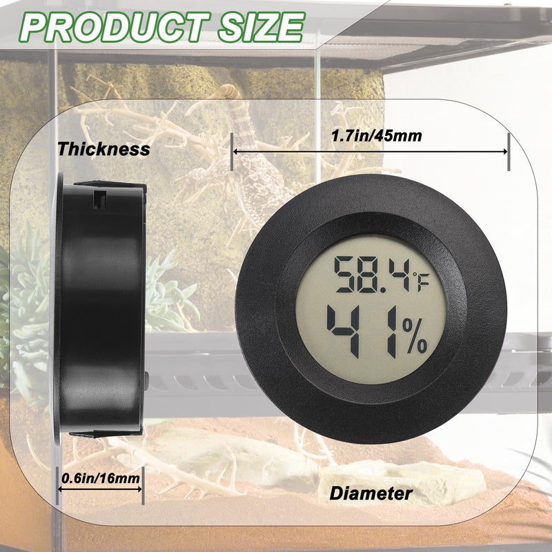 Reptile Thermometer and Humidity Gauge Digtal Terrarium Thermometer Circular Bearded Dragon Cage Accessories Reptile Temp and Humidity Gauge for Leopard Gecko Hermit Crab Gecko Lizard Etc 2pc 2 - PawsPlanet Australia