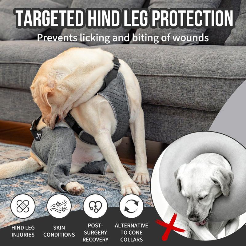 Arblina Hind Leg Sleeves for Post-operation Recovery, Upgraded Anti-Slip Dog Surgery Recovery Suit, Adjustable Dog Full Body Surgery Suit for Medium & Large Dogs, M