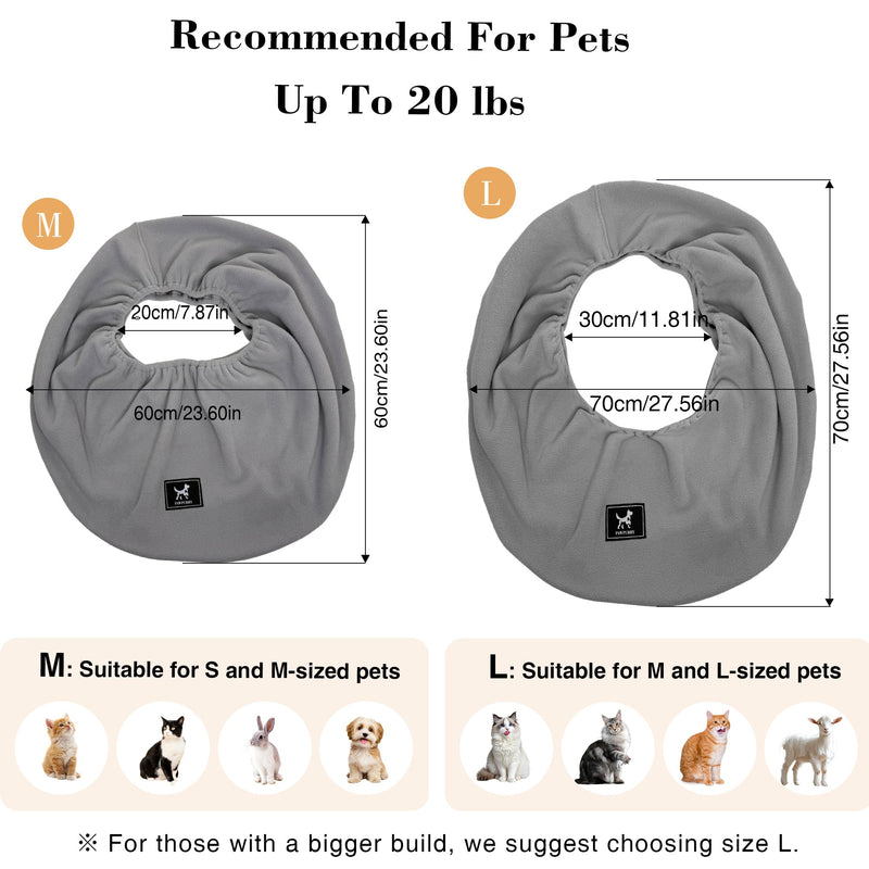 Cat Sling Carrier Critter Cuddler – Indoor Cozy Pet Sling for Cats, Kittens & Small Dogs, Soft Hands Free Cuddle Bag for Snuggling at Home with Cat and Kitty (Dark Gray, Medium) Dark Gray - PawsPlanet Australia