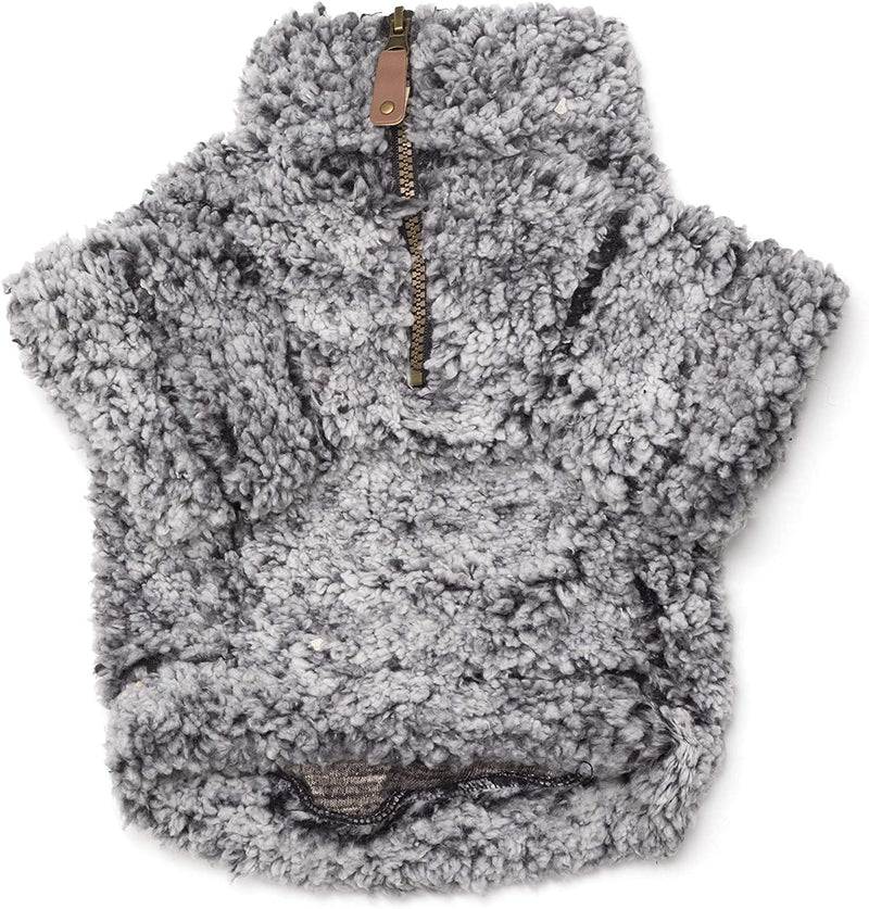 The Worthy Dog Cozy Wubby Fleece Quarter Zip Pullover, Winter Warm Dog Clothing, Outfits Cold Weather Pet Coat, Fits XXL Size Dogs, Black - PawsPlanet Australia