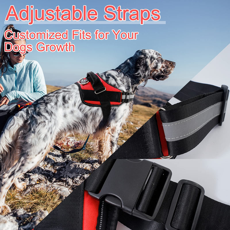 Bolux Over Head Dog Harness, Easy On and Off Pet Vest Harness, Reflective Breathable and Easy Adjust Pet Halters with Nylon Handle for Small Medium Large Dogs, Red, L Large (Pack of 1) - PawsPlanet Australia