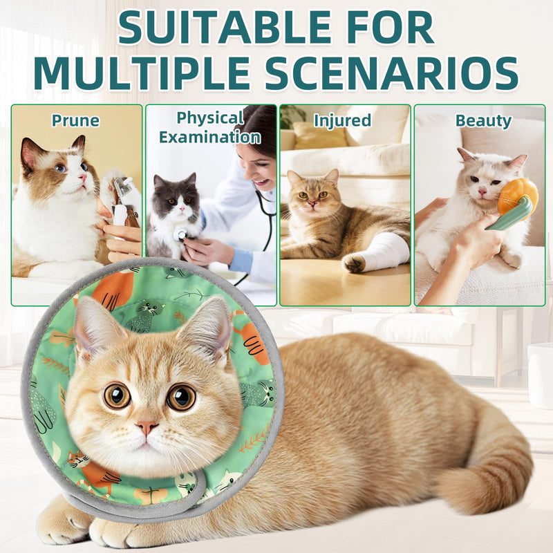 Cat Cone, Soft, Adjustable Elizabethan Collar, Stop Licking After Surgery, Pet Recovery Collar, Suitable for Kittens, Small Dogs, and Puppies (Grey, M) (Mint Green, S) Mint Green