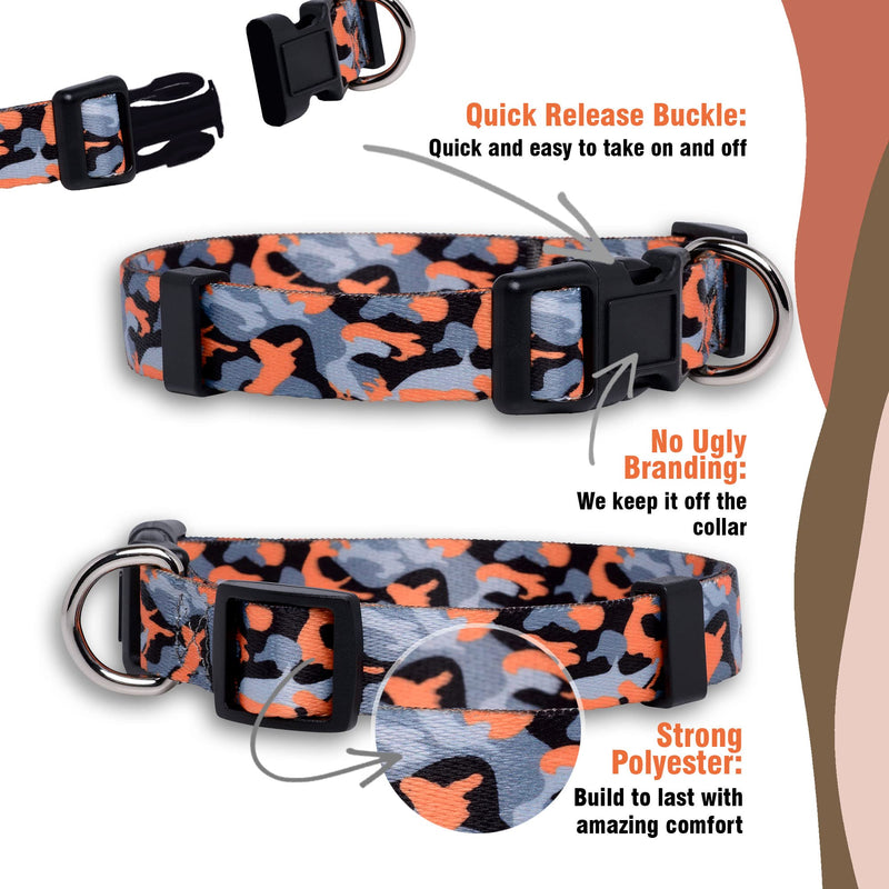 Camo Dog Collar (Medium, Orange) Medium (Pack of 1) - PawsPlanet Australia