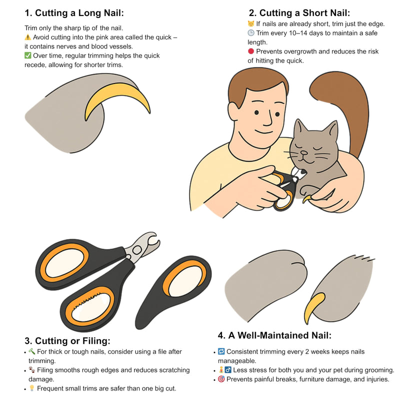 Cat Nail Clippers – Professional Stainless-Steel Claw Trimmer for Cats, Kittens, Hamsters, Rabbits, Birds & Small Animals – Sharp, Safe, Easy-to-Use Pet Nail Cutter - PawsPlanet Australia