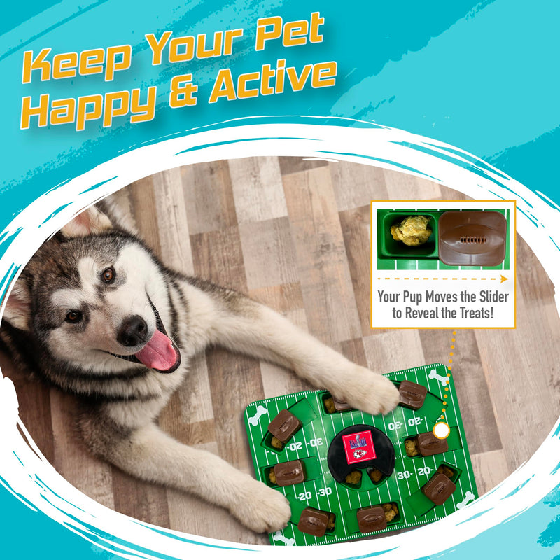 Pets First NFL Superbowl Champion Puzzle Toy, Puzzle Treat Dog Toy, Interactive Dog Treat Toy, Football Champ Slow Feeding Toy - PawsPlanet Australia