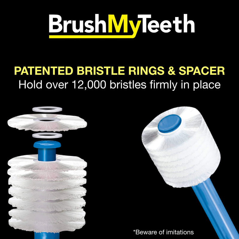 Brush My Teeth Big Dog Toothbrush, Rounded Brush Head with Soft Flexible Bristles for Safe and Gentle Brushing for Dogs, Any Large Breed or Puppy, Daily Brushing Adds Years of Healthy Life - PawsPlanet Australia