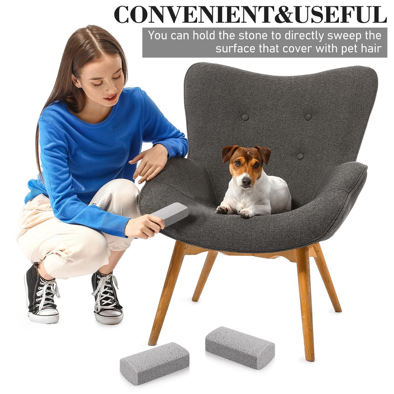 Loopeer 2 Pcs Pet Hair Remover Pumice Stone for Dog Cat Hair Removal Cleaning Pet Hair Stone 6 Inch Dog Fur Removal Tool for Car Interior Bedding Carpet Couch Furniture Cleaning (3.74 x 2 x 1.6 in) 3.74 x 2 x 1.6 In - PawsPlanet Australia
