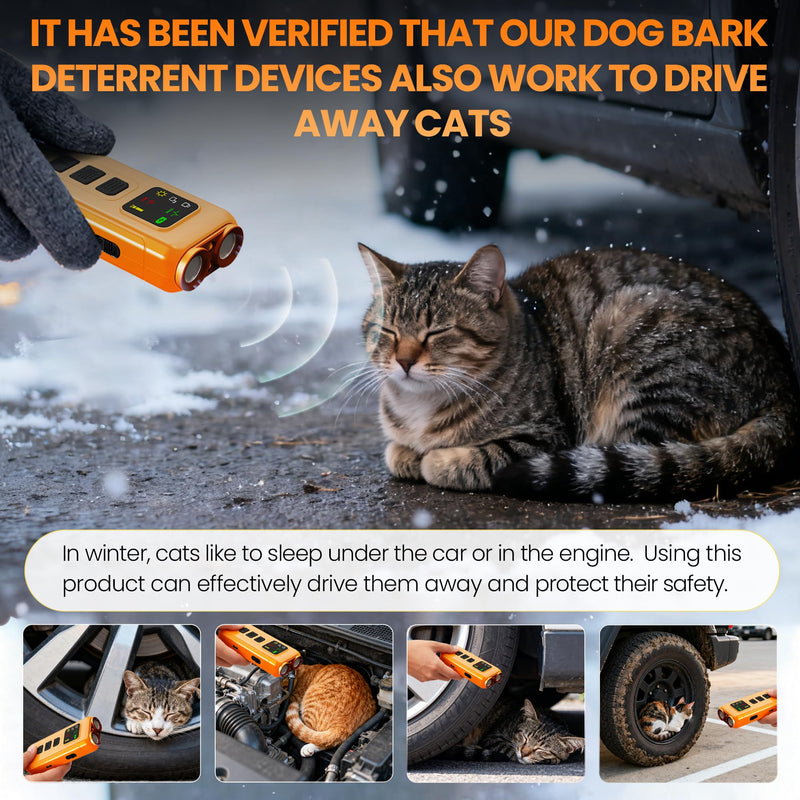 Dog Bark Deterrent Devices, Sonic Cat Deterrent Devices, Drive Cats Away from Car Engines in Winter, 2025 Anti Barking Device for Dogs, Portable Dog Training Device, Stopping Neighbor's Dog Barking