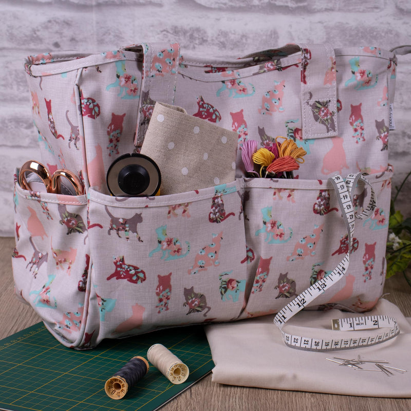Hobby Gift Exclusive Craft Bag, Shoulder Bag, Knitting Bag, Yarn Storage, School bag, 13 x 34.5 x 29cm Cats - PawsPlanet Australia