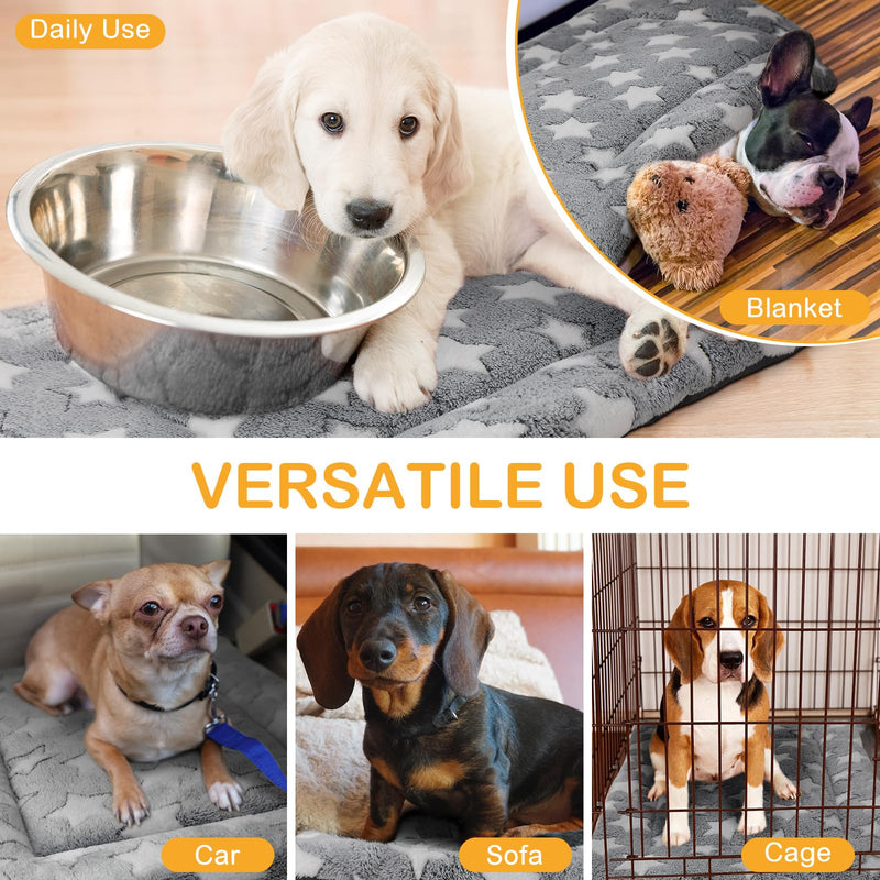 VitalCozy 4 Pcs Dog Crate Pads, Ultra Soft Warm Washable Anti-Slip Kennel Bed Mat for Pets, Reversible, Replaceable, Cozy Cage Liner for Small Medium Large Dogs and Cats(18 x 24 x 1.6 Inch,Gray) 18 x 24 x 1.6 Inch Gray - PawsPlanet Australia