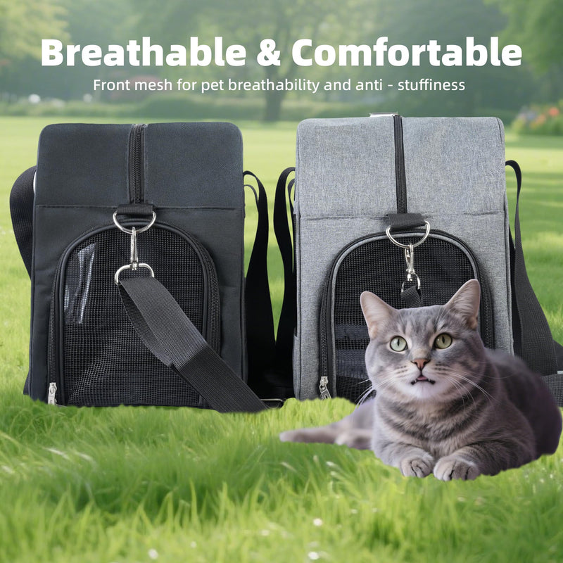 Cat Carrier for Small Cats Dogs, Soft-Sided Pet Carrier for Cats Puppies Small Pets, Lightweight Comfortable Travel Cat Dog Carrier (Black) Black - PawsPlanet Australia