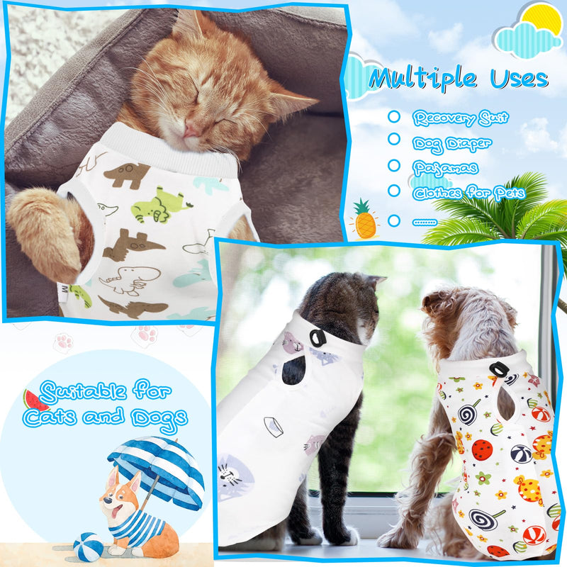 Kacctyen 6 Set Cat Recovery Suit After Surgery Female and Male Cat Surgery Suit Kitten Recovery Suit E Collar Alternative Pajama Cat Clothes for Spay Suit Abdominal Skin Anti Licking(Animal,Medium) Animal Medium - PawsPlanet Australia