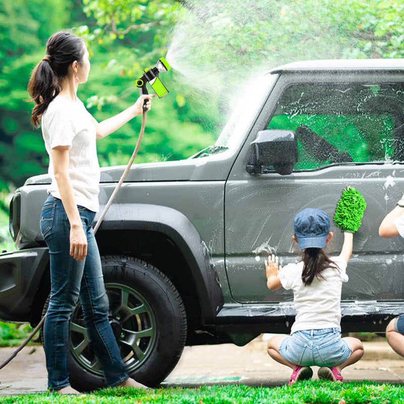 Upgrade Pup Jet Dog Wash for Outdoor, Dog Shampoo Hose Attachment with Soap Dispenser, Dog Wash Hose Attachment with Pet Bath Brush Car Wash Mitt and Dog Comb for Showering Pet (Hose Not Include) Green-2 - PawsPlanet Australia