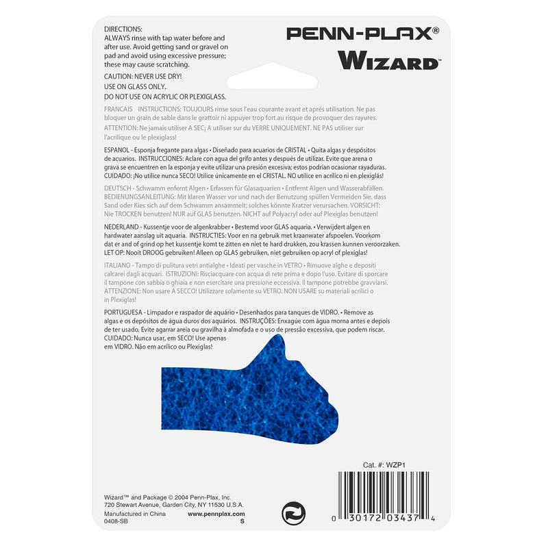 Penn-Plax WZP1 Wizard Grime Scrubber Pad – for Glass Tanks – 3” x 4”