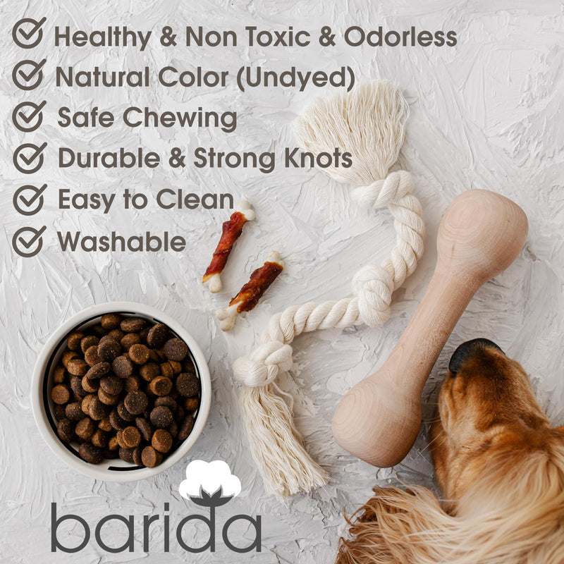 Barida Pet Supplies 100% Natural Cotton Rope Dog Toys, Premium White Cotton Dog Chew Toys, Puppy Chew Toys for Teething, Puppy Toys Small Dogs, Medium Dog Toys -Tough Dog Rope Toys Small (12.00") - PawsPlanet Australia