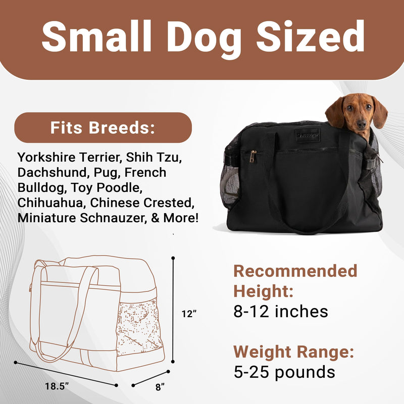 Airline Pet Tote – Dog & Cat Travel Bag, Soft-Sided Dog Carrier with Mesh Panels, Pockets & Removable Cushion, for Pets, Black - PawsPlanet Australia