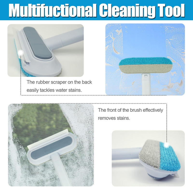 Pet Hair Removal Tool 2 Pieces, Dog and Cat Hair Remover for Couch Carpet Furniture, 4 in 1 Multifunctional Pet Hair Removal Broom, Cleaning Brush for Window Tile, Reusable Washable - PawsPlanet Australia