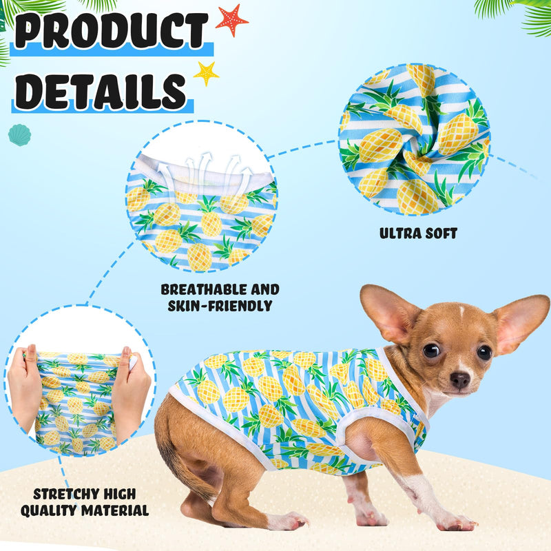 32 Pack Summer Hawaiian Dog Shirts Small for Dogs T-Shirts Pet Shirt Doggie Vest Puppy Clothes Flamingo Top Sleeveless Apparel for Cats(Small) - PawsPlanet Australia