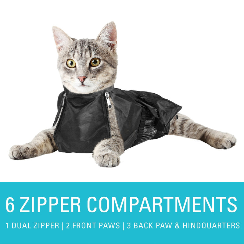Downtown Pet Supply Cat Grooming Bag - Cat Restraint Bag with Cat Muzzle - Pet Bag, Ideal for Cat Dental Care, Administering Eye Drops, Ear Cleaner, Clipping Nails & More - Large Cat Bag & Muzzle - PawsPlanet Australia