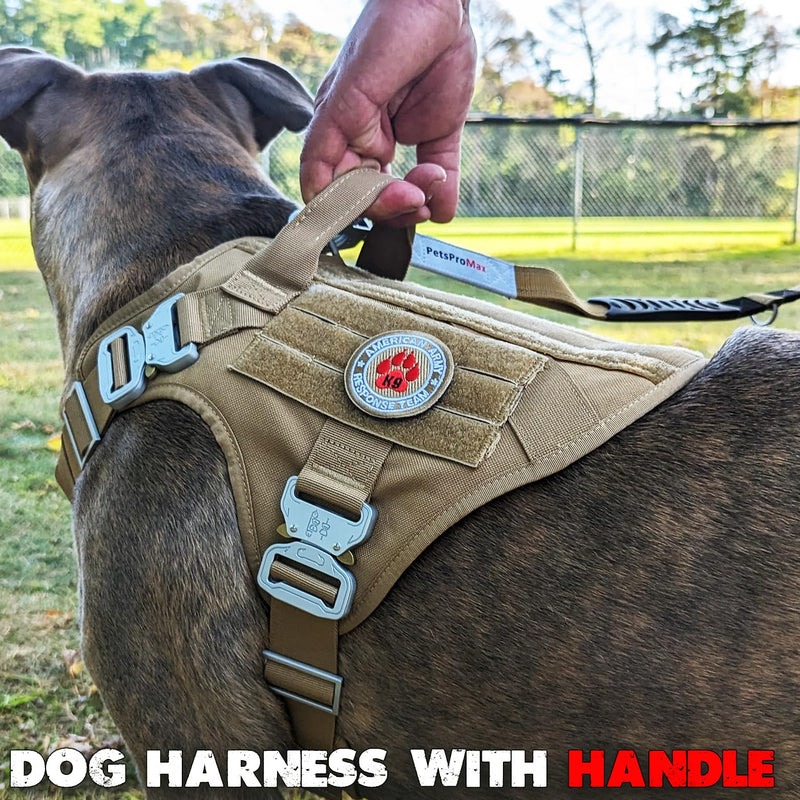 Tactical Dog Harness with 4 Metal Buckles; Waterproof, Military Grade Dog Vest; no-pulls but Does not Choke Neck; Great with Prevents Escapes, Heavy-Duty Dog Harness for Large Dogs, Blue (L) Large (L) - PawsPlanet Australia