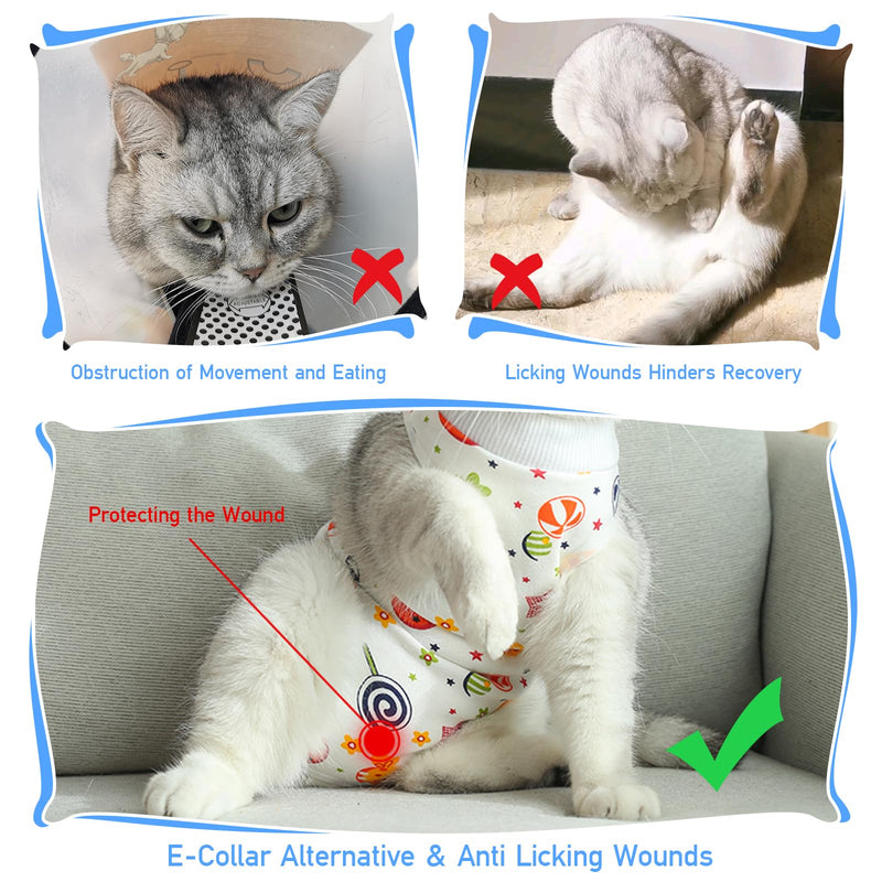 2 PCS Cat Recovery Suit Female, Cat Surgery Recovery Suit for Spay Abdominal Wounds Anti Licking, Surgical Recovery Suit Bodysuits - PawsPlanet Australia