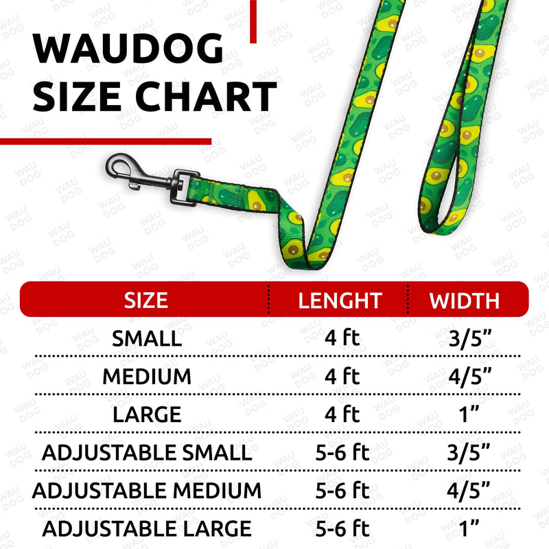 WAUDOG Nylon Dog Leash for Small & Medium Dogs - 4 Ft Heavy Duty Leash for Large Breeds 4 Ft x 3/5" Wide Avocado - PawsPlanet Australia