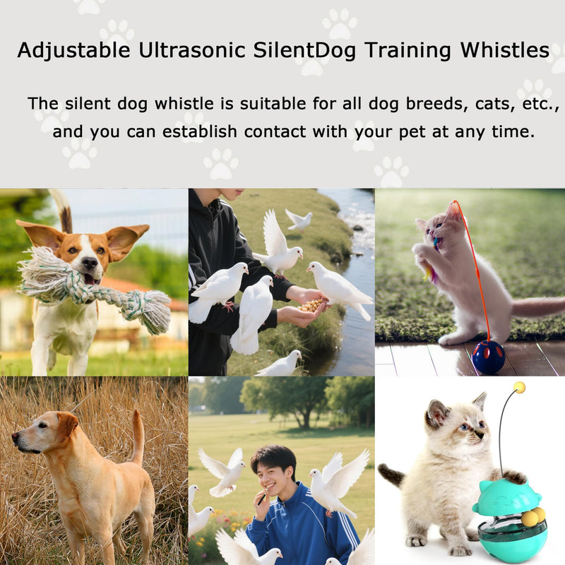 Professional Dog Training Whistle with Lanyard, 3 Adjustable Levels, Ultrasonic Anti-Barking Tool (Pink) Pink