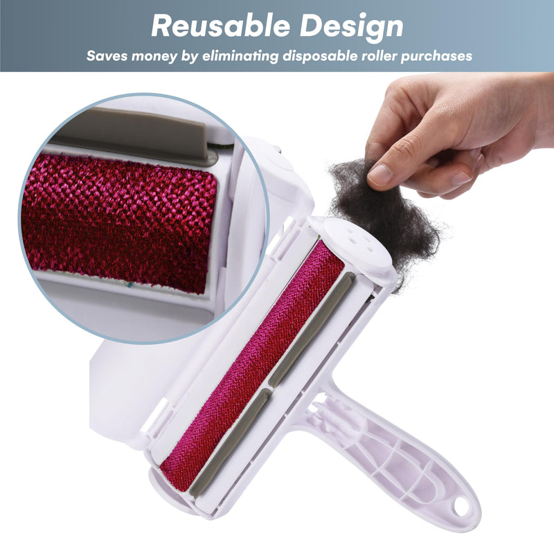 EasyGleam Reusable Lint Roller for Pet Hair - Dog and Cat Fur Remover - Removal Tool for Furniture, Couch, Carpet, Car Seats, Clothes or Bedding - Easy to Use - Red, Dog Hair Roller - PawsPlanet Australia