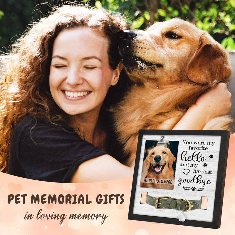 Pet Loss Gift, Memorial Sympathy Gifts for Loss of Dog, Pet Memorial Frame with Collar Holder, Cat Memorial Gift My hardest goodbye - PawsPlanet Australia