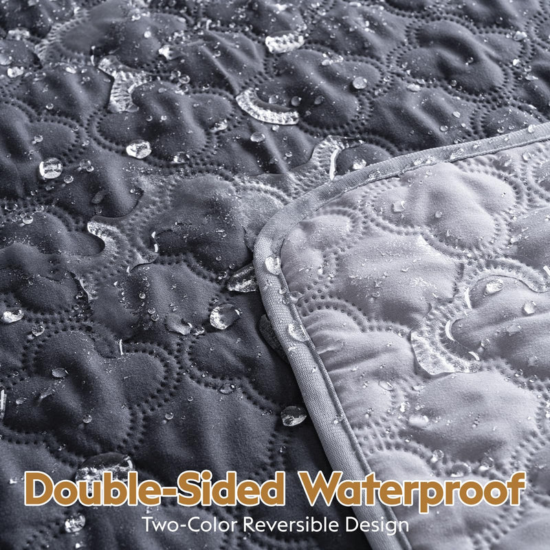 100% Double-Sided Waterproof Blanket, Couch Cover for Dogs Washable, Reversible Dog Bed Cover. (Dark＆Light Grey, 68 X 82 Inch - 1 Pack) Dark＆light Grey - PawsPlanet Australia